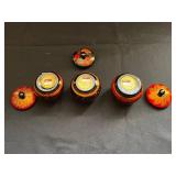 Berezka Khokhloma Style Russian Lacquered Wood Bowl & Lidded Jars Set