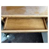 Blackhawk Furniture Oak Finish Wardrobe / Wall Cabinet with Center Mirror - queen sz mattress & frame optional