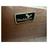 Blackhawk Furniture Oak Finish Wardrobe / Wall Cabinet with Center Mirror - queen sz mattress & frame optional