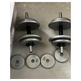 Pair of Adjustable Dumbbells with 2.5 kg Weight Plates