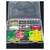 Assorted Fishing Lures in Storage Box, Davis Instruments & VMC