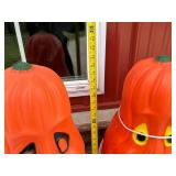 Two Large Jack-O-Lantern Halloween Props - Hollow Plastic Pumpkins for Outdoor Display