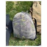 Camouflage Rifle Case, Sling, Camouflage Pack & Burlap Sack