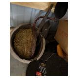 Assorted Workshop Tools & Garden Supplies - Burlap & Mulch - content quantities unverified