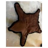 Bear Skin Rug - Bear Hide with Red Trim - Real Fur Floor or Wall Accent