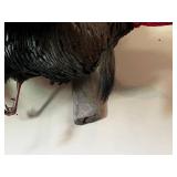 Mounted Wild Turkey Taxidermy with Wings Spread and Tail Fan on Wood Log Base