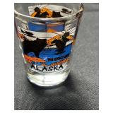 TURM Miniature Glass Bottles & Alaska-Design Shot Glasses (Lot of 4)