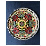 Hand Made Rodos-Hellas 'NASSOS' Plate & Minakari Style Multi Color Plate