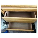 Blackhawk Furniture Oak Finish Wardrobe / Wall Cabinet with Center Mirror - queen sz mattress & frame optional