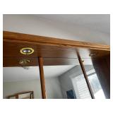Blackhawk Furniture Oak Finish Wardrobe / Wall Cabinet with Center Mirror - queen sz mattress & frame optional