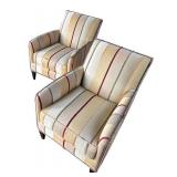 Pair of Stylish Striped Armchairs