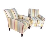 Pair of Stylish Striped Armchairs