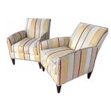 Pair of Stylish Striped Armchairs