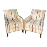 Pair of Stylish Striped Armchairs