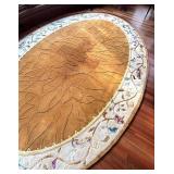 Kaleen Oval Area Rug - 9 ft x 13 ft 8 in - Floral Border, Golden Center