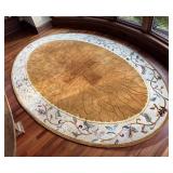Kaleen Oval Area Rug - 9 ft x 13 ft 8 in - Floral Border, Golden Center