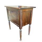 LR - Vintage Wooden Cabinet with Double Doors and Turned Legs