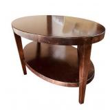 LR - Oval Wood Coffee Table with Shelf