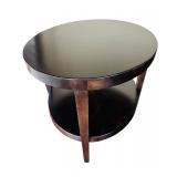 LR - Oval Wood Coffee Table with Shelf