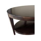 LR - Oval Wood Coffee Table with Shelf