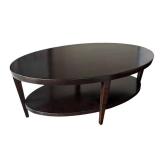 LR - Oval Wood Coffee Table with Shelf