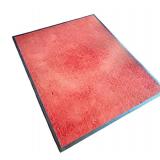 K - Large Red Area Rug with Black Trim