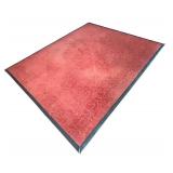 K - Large Red Area Rug with Black Trim