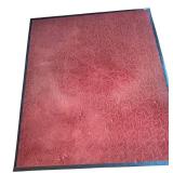K - Large Red Area Rug with Black Trim