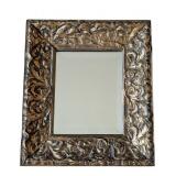 UL - Gold Painted Wood Wall Mirror, Ornate Carved Frame