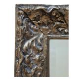 UL - Gold Painted Wood Wall Mirror, Ornate Carved Frame