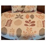 LL - Floral Upholstered Oval Ottoman - Accent Pillows Included