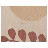 LL - Floral Upholstered Oval Ottoman - Accent Pillows Included