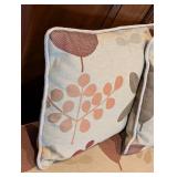 LL - Floral Upholstered Oval Ottoman - Accent Pillows Included