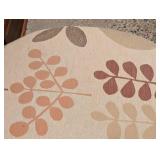 LL - Floral Upholstered Oval Ottoman - Accent Pillows Included