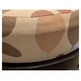 LL - Floral Upholstered Oval Ottoman - Accent Pillows Included