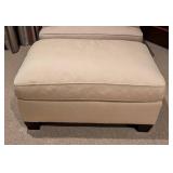LL - Baker Furniture Armchair & Ottoman - Neutral Fabric
