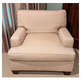 LL - Baker Furniture Armchair & Ottoman - Neutral Fabric