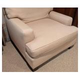 LL - Baker Furniture Armchair & Ottoman - Neutral Fabric
