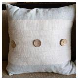 LL - Pier 1 Imports Throw Pillows 18x18 Pair - Textured Weave with Button Accents