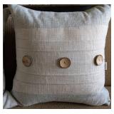 LL - Pier 1 Imports Throw Pillows 18x18 Pair - Textured Weave with Button Accents