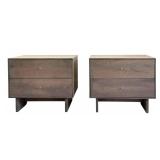 G - Room & Board Hudson Two-Drawer Nightstands, Charcoal Finish (Pair)