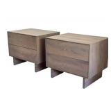 G - Room & Board Hudson Two-Drawer Nightstands, Charcoal Finish (Pair)
