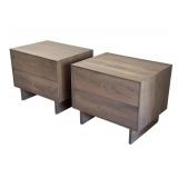 G - Room & Board Hudson Two-Drawer Nightstands, Charcoal Finish (Pair)