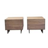 G - Room & Board Hudson Two-Drawer Nightstands, Charcoal Finish (Pair)