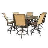 Tropitone Patio Round Table & Swivel Chairs Dining Set - 62.5 Inch Table, 36 Inch High