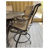 Tropitone Patio Round Table & Swivel Chairs Dining Set - 62.5 Inch Table, 36 Inch High