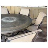 Tropitone Patio Round Table & Swivel Chairs Dining Set - 62.5 Inch Table, 36 Inch High