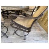 Tropitone Patio Round Table & Swivel Chairs Dining Set - 62.5 Inch Table, 36 Inch High