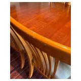 Ethan Allen Dining Room Table Set with 2 Leaves, 6 Chairs