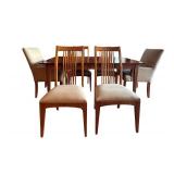 Ethan Allen Dining Room Table Set with 2 Leaves, 6 Chairs